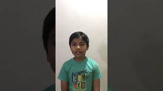 EIS student Asutosh(STD III-B) reciting a poem on Corona virus made by him