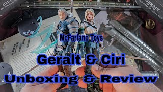 McFarlane Toys Witcher 3 The Wild Hunt Geralt & Ciri | Action Figure Unboxing