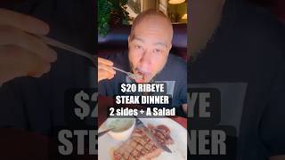 A $20 RIBEYE DINNER in VEGAS 🥩#steakdinner #vegasfoodie #lasvegas #vegaslocal #thingstodoinvegas