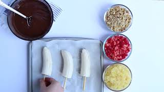 Healthy Frozen Banana Split Pops