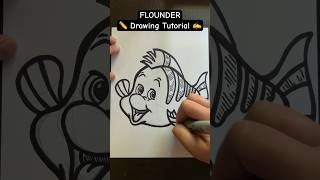 Everyone Can Draw! - FLOUNDER ✍️ Drawing Tutorial 😀✏️ #flounder #thelittlemermaid #disney