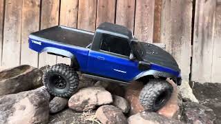 Traxxas TRX4 Sport with Superscale2020 suspension on the rocks