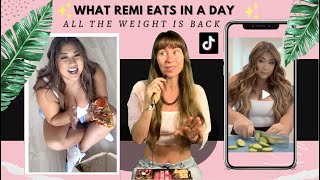 MissRemiAshten TikTok What I *binge* in a day + MORE weight gain