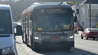 San Francisco MUNI 2015 New Flyer Xcelsior XDE60 6514 on route 8 Bayshore