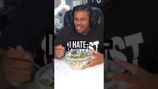 Fanum Tries a Salad   Realized He Was Allergic to It 😂