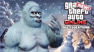 All 5 YETI (HUNT LOCATIONS!) How To Unlock Yeti Outfit GTA5 online