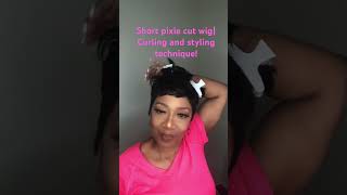 Short pixie cut wig!| curling and styling technique! #pixiecutwig #wigmaker #shortwig #wigstyling