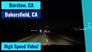 Barstow, CA to Bakersfield, CA - High Speed Driving Video Time Lapse