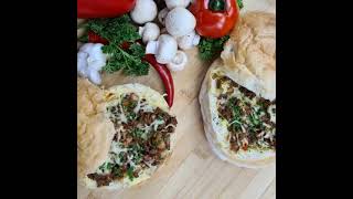 Türkisches Brot mit Hackfleisch Füllung aus dem Airfryer