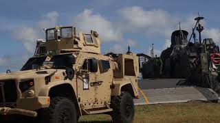 US Marines Deploy USS Comstock in Okinawa Using Landing Craft and Air Cushion