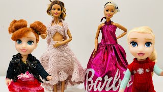 Elsa & Anna Toddlers FASHION SHOW with BARBIE ! fun - fashion - happy