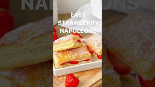 Strawberry Napoleon with Puff Pastry #shorts #youtubeshorts