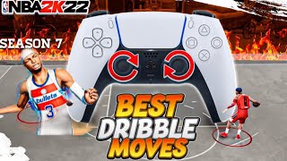 *NEW BEST DRIBBLE MOVES IN NBA 2K22! (SEASON 7) FASTEST DRIBBLE SIGS + CURRY SLIDE TUTORIAL NBA 2K22