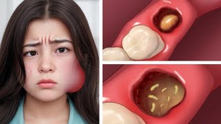 ASMR Extract wisdom teeth & remove large pustules in the gums | Deep Cleaning Animation