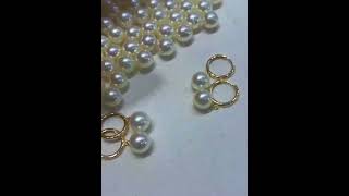 7.5-8mm Japanese akoya pearl earrings in 18k gold