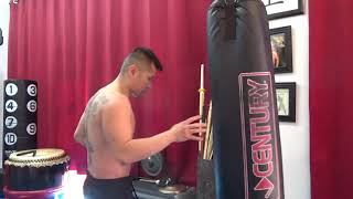 Basic Kung Fu Punching and Kicking Training on the Heavy Bag