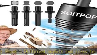 Firewood Drill Bit Wood Log Splitter,5 PCS Kindling Splitting Drills Wedge Tool Removable Logs Spli