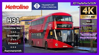 [Metroline Travel] H91 ~ Hounslow West Station ➝ Hammersmith Bus Station【4K UW】