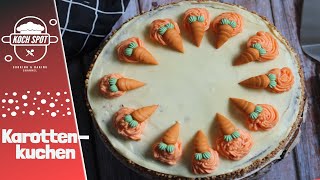 Saftiger Karottenkuchen mit einem sehr leckeren Frosting - Geburtstagstorte