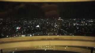 Elevator ride with Fukuoka city view at Sea Hawk Hilton