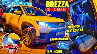 Brezza LXI Modified ✅ Sound system Upgrade 🔥💯 Fully Modified Brezza LXI with Aozoom headlight 😱🔥