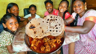 Roti Chicken Spicy Eating|Special Denner |Family Eating Show