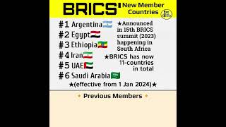 New Country-members of BRICS #brics2023 #brics #currentaffairs