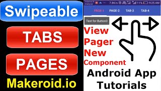 Makeroid Swipeable View Pager Tutorial in Hindi | How to make Swipe Tabs Menu Android App