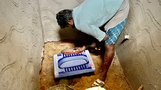 How to install an Indian toilet file using the correct sand and cement mixture | Toilet seat install