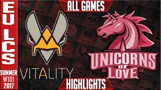 Vitality vs Unicorns of Love Series Highlights - EU LCS Summer 2017 W1D2 - UOL vs VIT