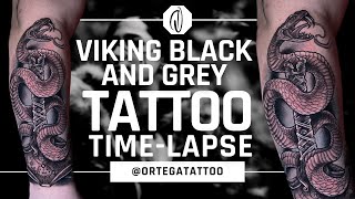 TATTOO TIME LAPSE #099 | VIKING BLACK AND GREY WASH