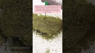 Cookie Decorating Tips: how to create cookie moss #cookiedecorating #cookievideos #icingcookies #diy