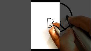 Easy  fish drawing with D letter #fishart #fishdrawingeasy #shortvideo #cartoonsforkids