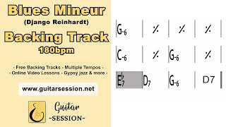 Blues Mineur jazz manouche Backing track  / Play Along 180bpm