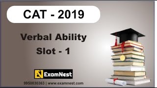 CAT - 2019 | VA | Slot - 1 | Original Questions | Solutions | Online Coaching | Verbal Ability