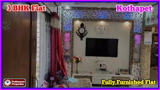 Fully Furnished Flat for sale in Kothapet || Hyderabad || 3 BHK Flat sale ||  Padmasree properties