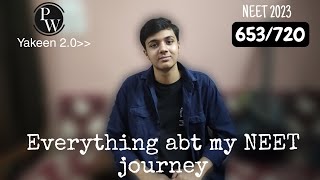 Everything abt my NEET and Yakeen 2.0 journey | NEET 2023 score, Teachers ,etc | #neetug #yakeen2023