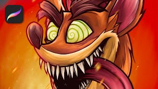 Crash Bandicoot Procreate Drawing Time-lapse