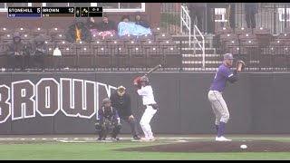 Brown vs Stonehill: Baseball Highlights