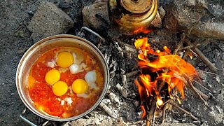 خوشمزه ترین کباب بره در افسانه آتشگاه:کباب بره همراه صبحانه #asmr #cooking #nature #recipe #love