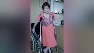 Polio Girl Getting Up From Wheelchair | Paraplegic Lady | Handicapped