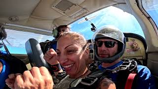 Carolina's First Skydive! Tandem Jump from 10000 feet at iJump Gran Canaria