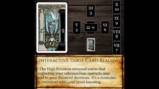 Celtic Cross Wealth: The High Priestess in Position 4 Reversed - Suppressed Intuition