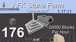 How to build an AFK Stone Farm (1.17.11) - Minecraft Bedrock Tutorials(176)