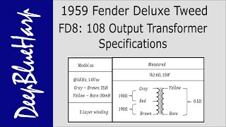 FD8: 1959 Fender Deluxe Tweed: Output Transformer Specifications