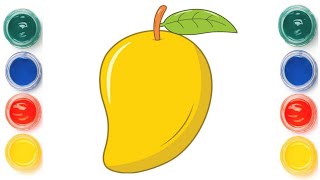 how to draw a mango 🥭 easy step by step for kids