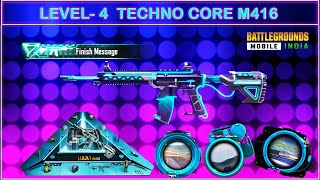 BGMI | TECHNO CORE M416 LEVEL 4 | ALL SIGHTS OF TECHNO CORE M416 | TECHNO CORE M416 MAXEDOUT 1