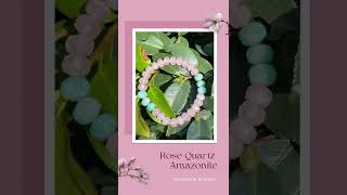 Madagascar Rose Quaratz and Amazonite Bracelet