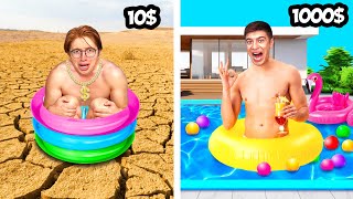 $10 vs $1000 Pool-Party! *BUDGET CHALLENGE*