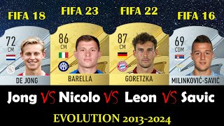 De Jong VS Barella VS Goretzka VS Milinković-Savić! FIFA EVOLUTION! | FIFA 13 - EA FC 24!